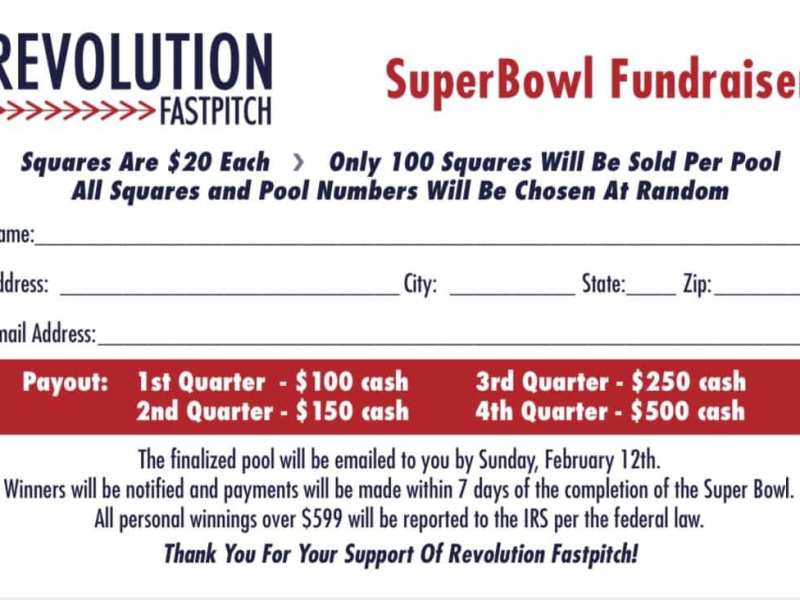 Revolution Superbowl Square&nbsp;Fundraiser